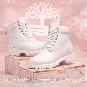 Timberland 6” Premium Triple White 6-Inch Boots Womens 6.5W FreeShipping